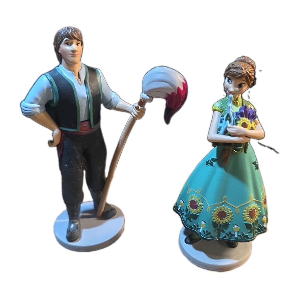 Set of 2 Disney Frozen PVC Cake Toppers Figurines Kristoff and Anna